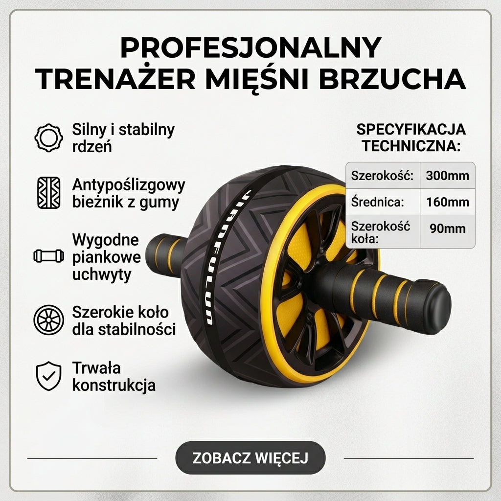 AB Roller, Szerokie Koło do Ćwiczeń Mięśni Brzucha